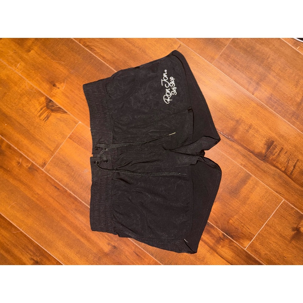 Ron Jon Surf Shop Womens Black Tonal Floral Board Shorts Athletic Size Small
